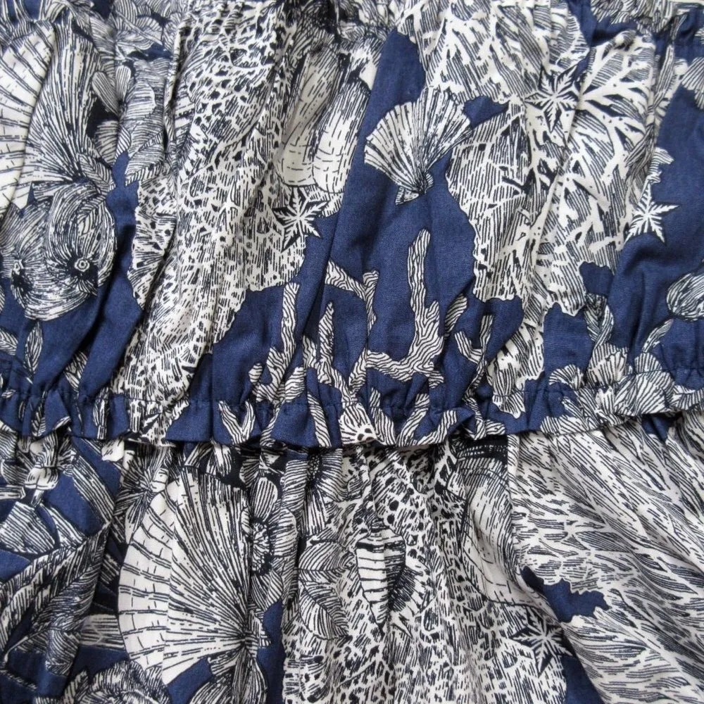 NWT J.Crew Collection Gathered Tank Midi in Navy Ratti® Seashell Print Dress 6 - Image 4