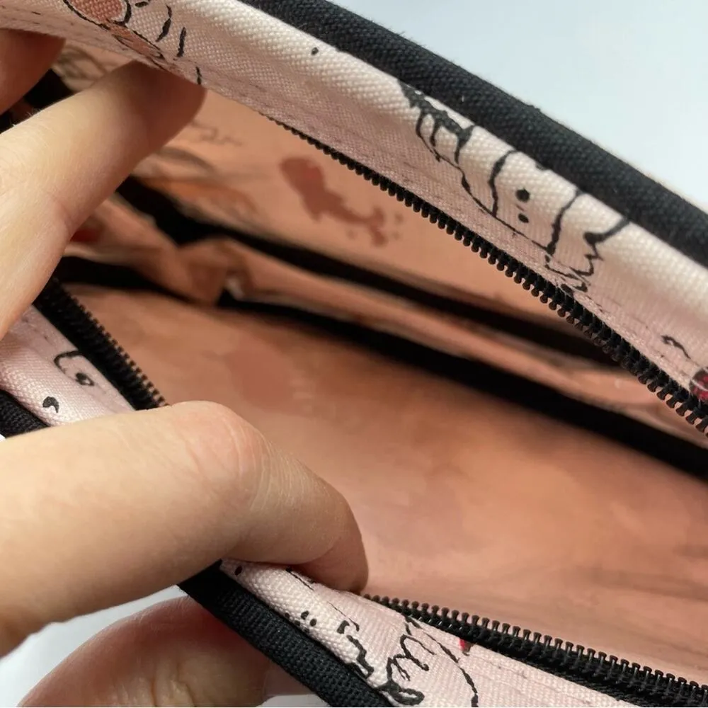 Nordstrom Pink Seattle Landmark Print Makeup Bag Case Ferry Unbrella Tree Travel - Image 4