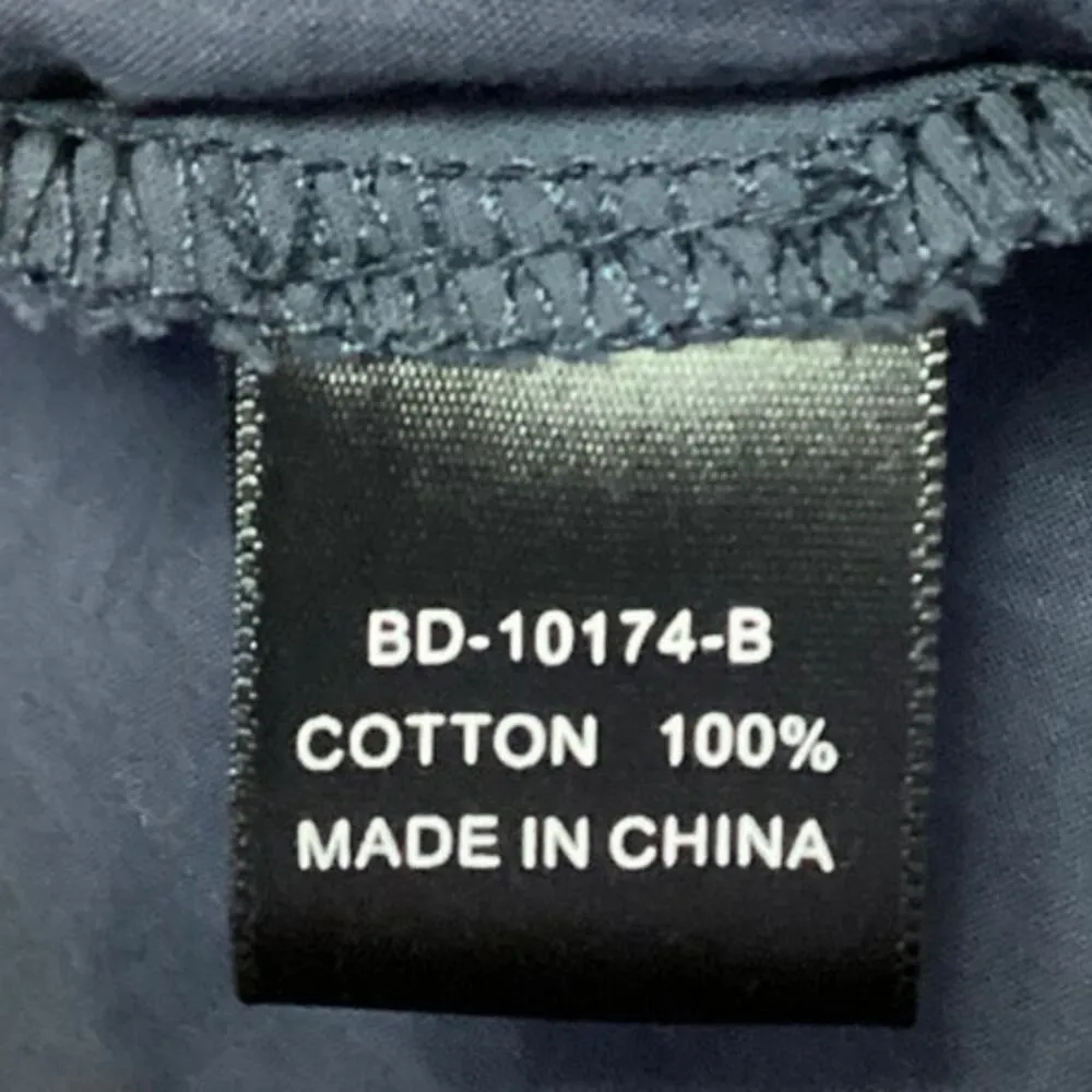 Ark & Co Navy Blue Yellow Zip Up Floral Embroidered Pleated Mini A Line Dress S - Image 5