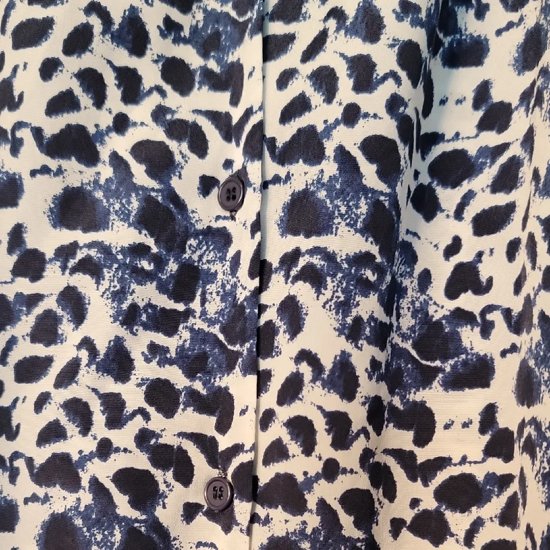 AQUA Stylish Blue Print Women's Top - Image 3