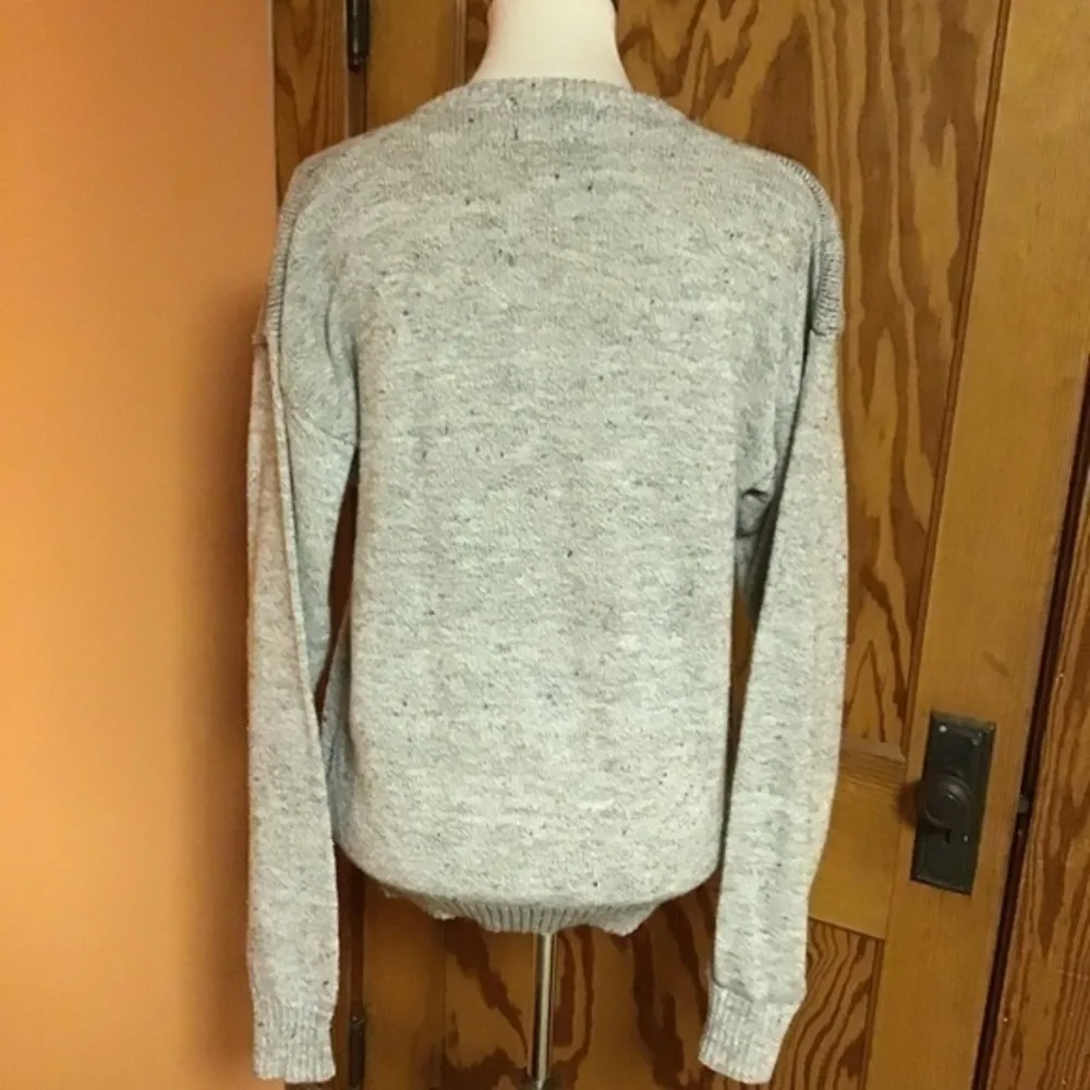 Vintage 80s wool argyle v neck sweater Size L - Image 9