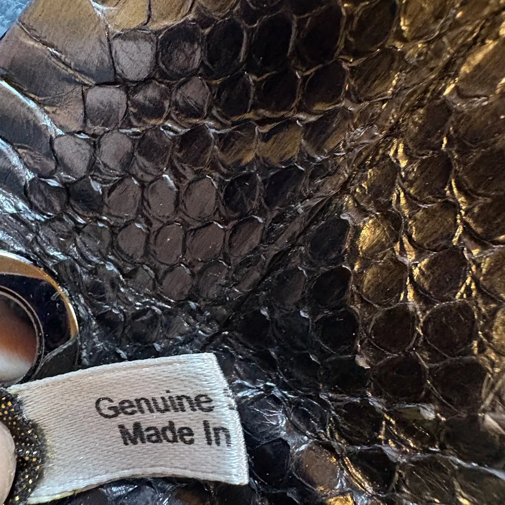 Layla Black& Gray Snakeskin Clutch Black - Image 9