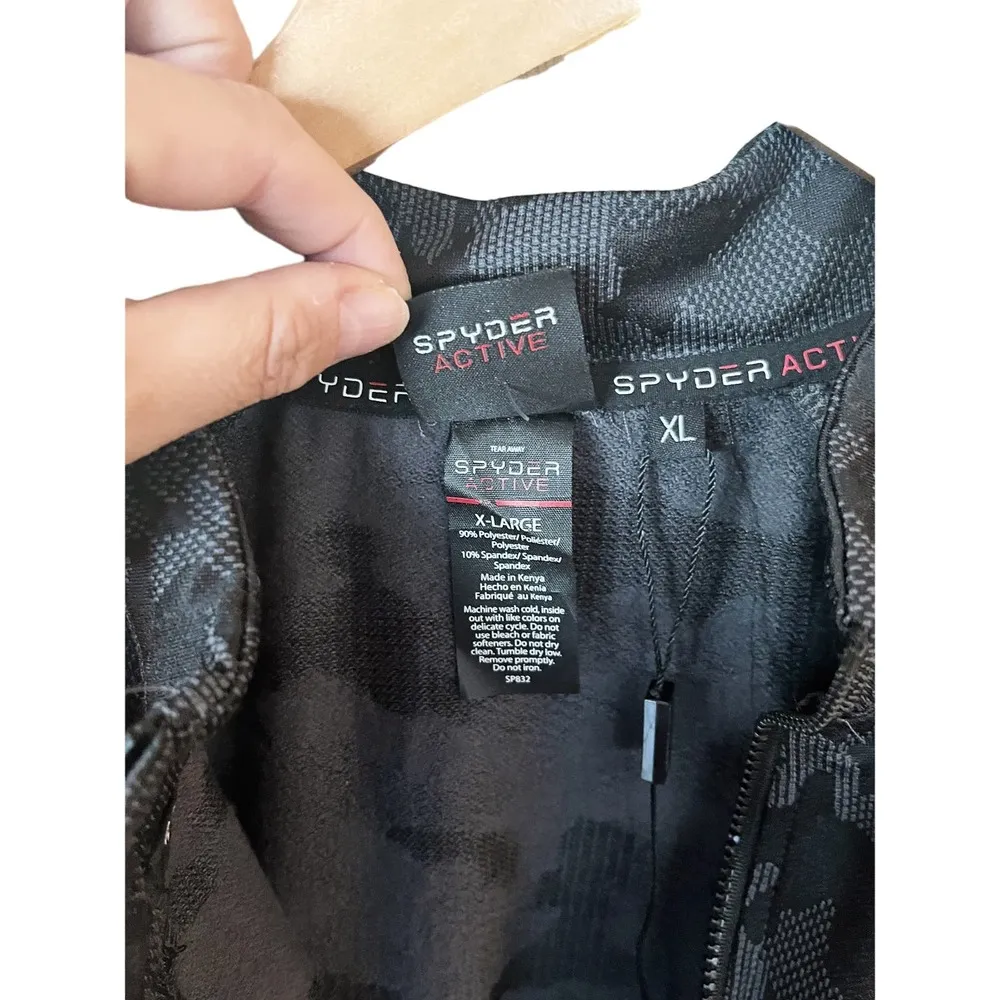 SPYDER Jacket Cropped Top Camouflage Half Zip Long Sleeves Fleece Lined XL NWT - Image 4