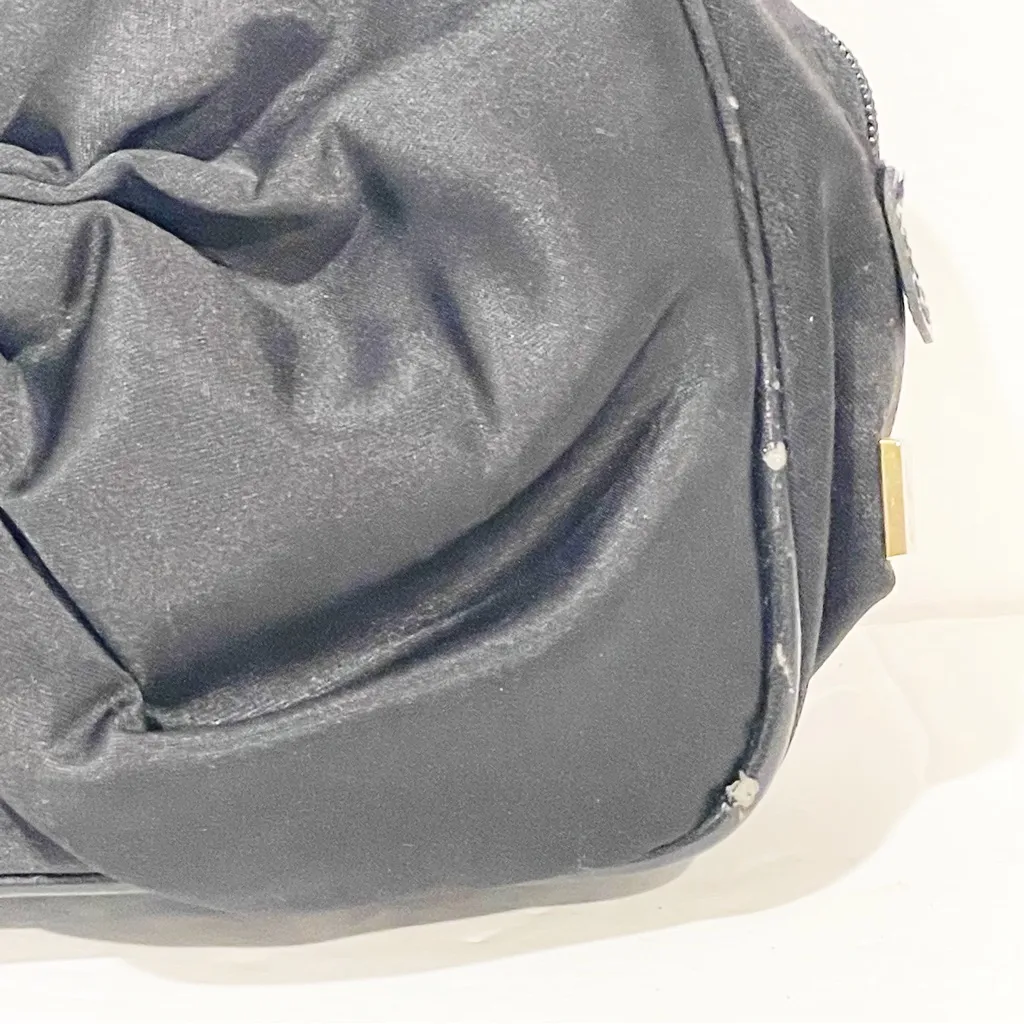 CHRISTIAN DIOR‎ Parfums Black Gold Satin Bow Zippered Clutch Cosmetic Bag - Image 3