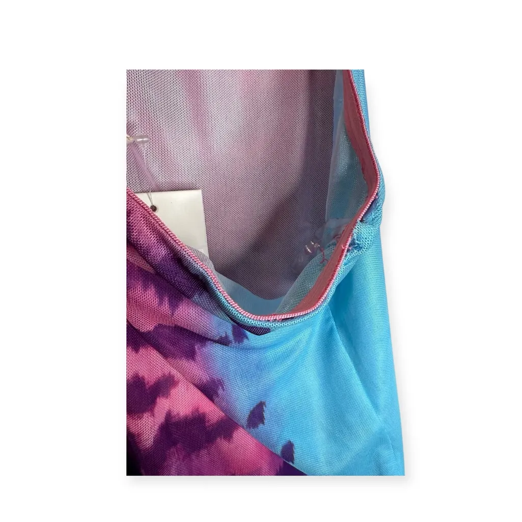 new Rococo Sand 𖦹 Opal Long Strapless Bodycon Dress 𖦹 Turquoise Pink Print 𖦹 S Blue - Image 14