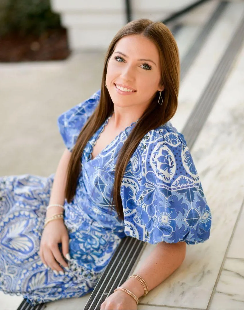 Farm Rio Blue Tile Dream Mini Dress - Image 3