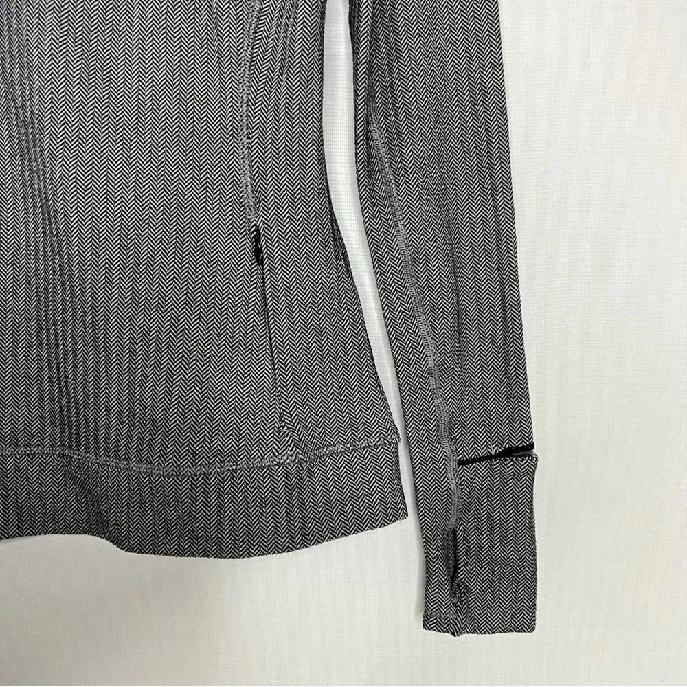 Lululemon Think Fast Long Sleeve Heathered Herringbone Heathered Black Size 4 - Image 8
