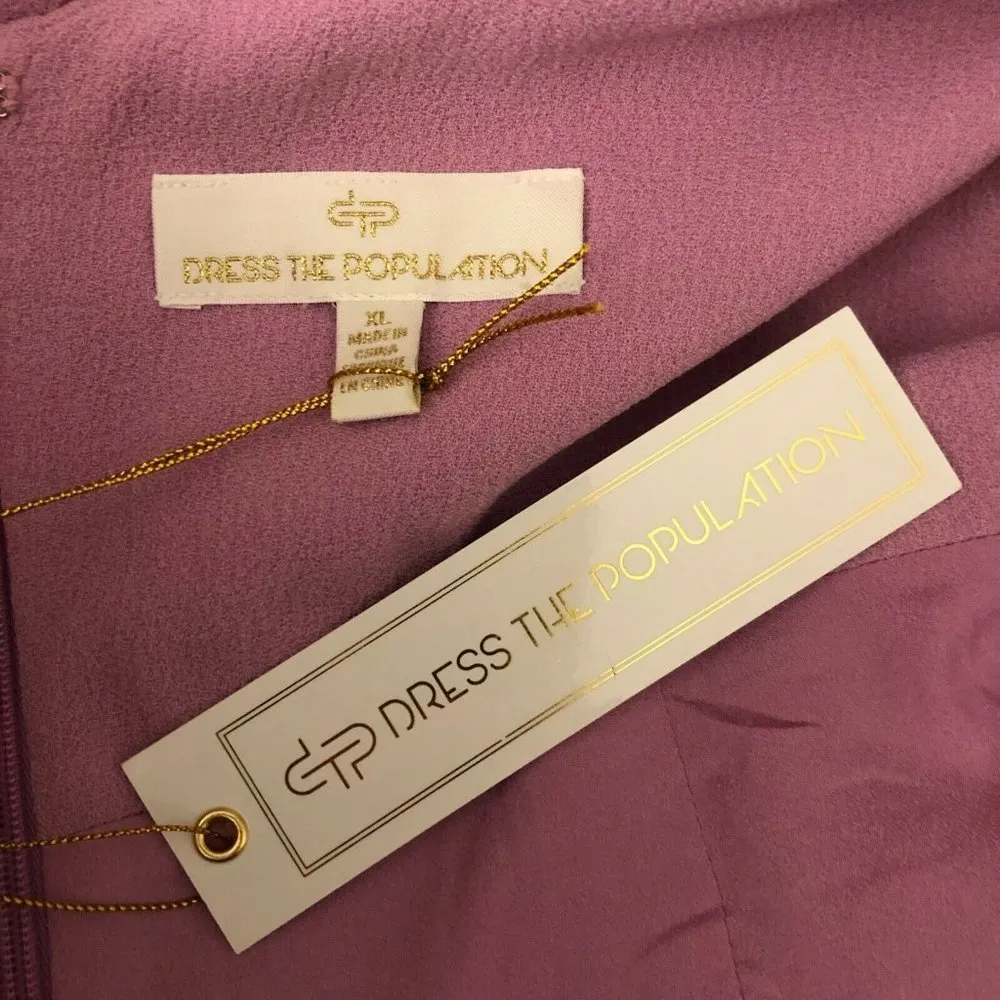 Dress The Population Maxi Dress Formal Party Sleeveless Light Purple Size XL - Image 4
