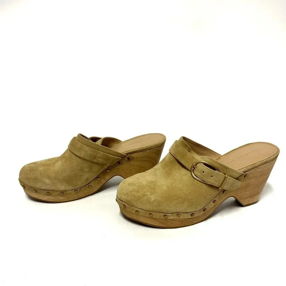 NWOT Veronica Beard Hendrix Suede Clog - Boho Backless Heeled Clog - Image 5