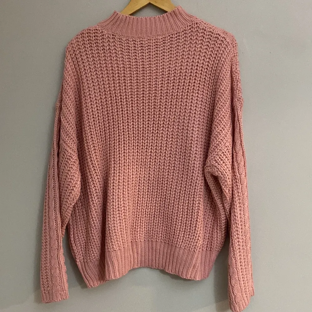 Time And Tru womens New! Rose pink retro cable. Knit sweater size XL - Image 7