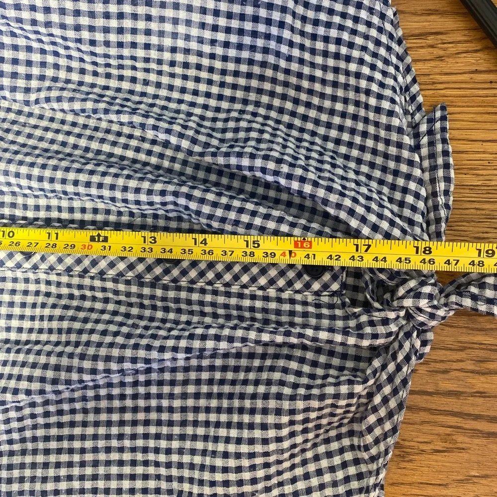 Caution to the Wind gingham cold shoulder button blouse - Image 7