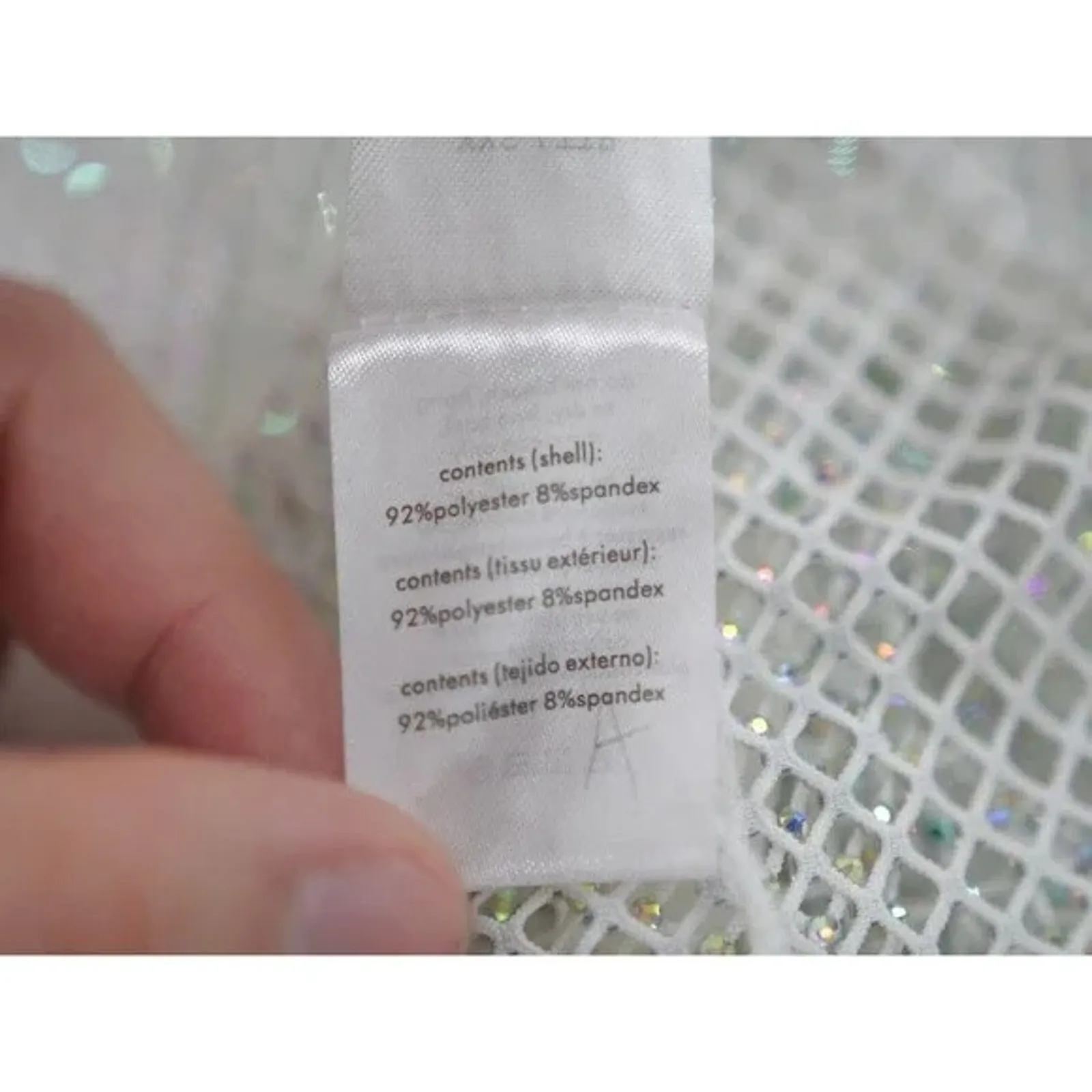 NWT WeWoreWhat Crystal Sheer Mesh Cami Mini Rhinestone Embellishments XXS White - Image 12