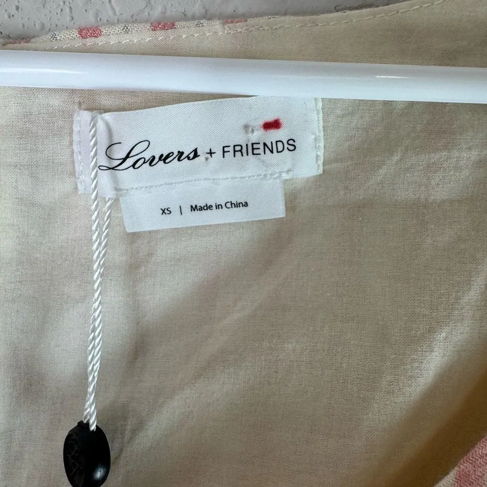 NWT Lovers + Friends Cottagecore Ruched Puff Sleeve Pink Stripe Top - Image 11