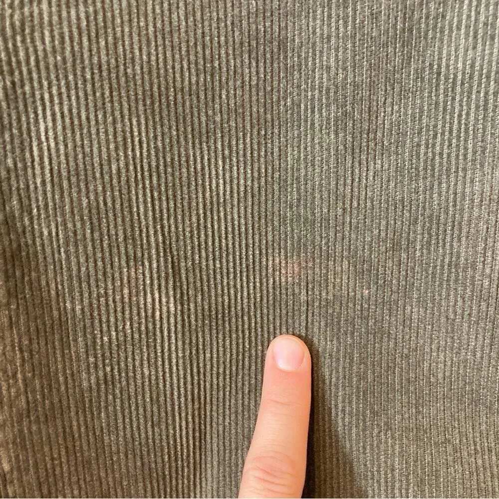 Zara Basic Army Green Corduroy Front Slit Mini Skirt - Image 5