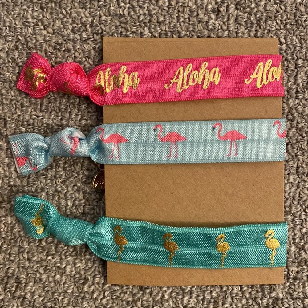 Tassel and Charm Hair Tie Set #127 Pink - Image 3