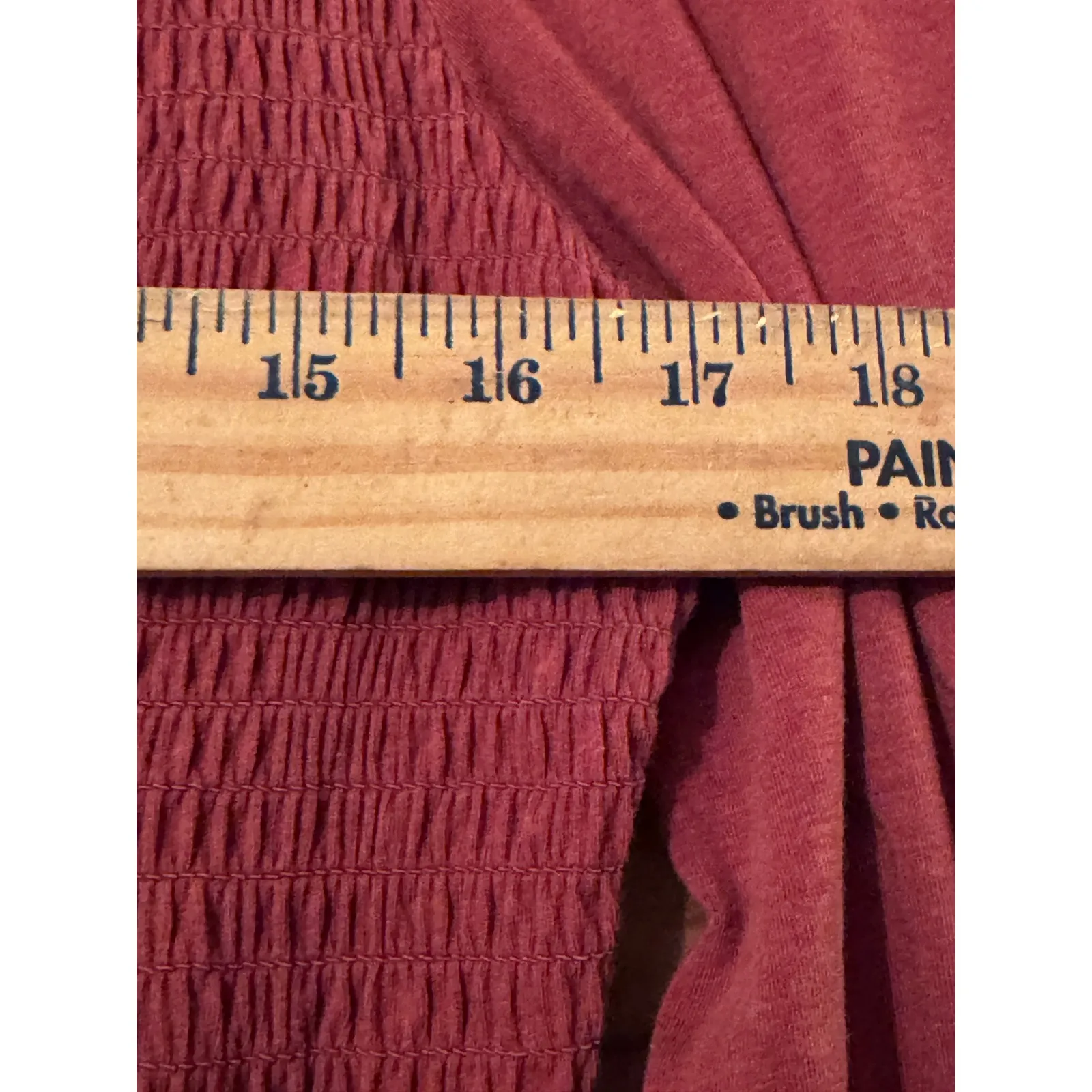 Garnet Hill Smocked Bodice Maxi Dress Red  Organic Cotton Blend Size S - Image 7