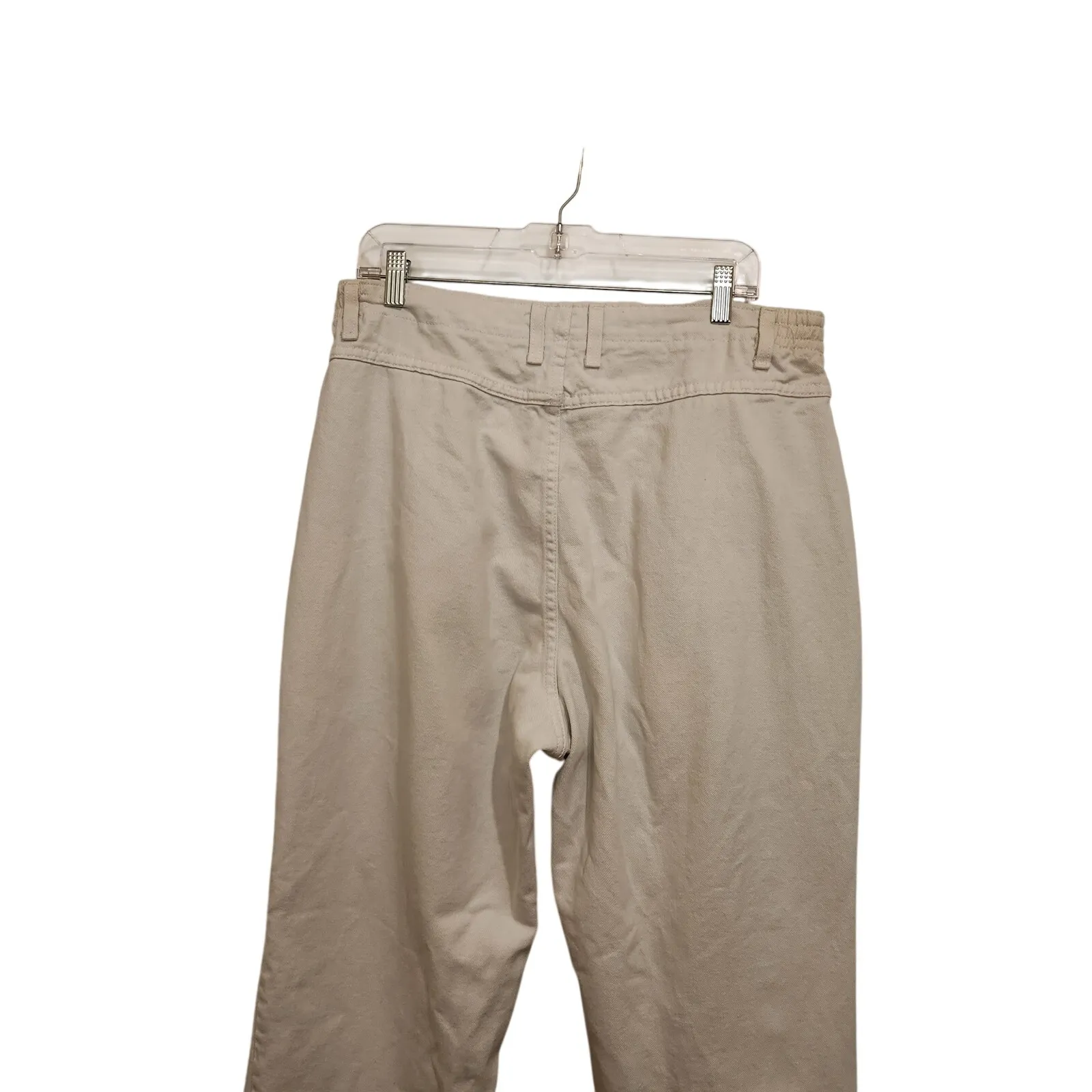 Vintage Lee White Elastic Waist Straight Leg High Rise Trouser Pants Jeans Sz 16 - Image 10