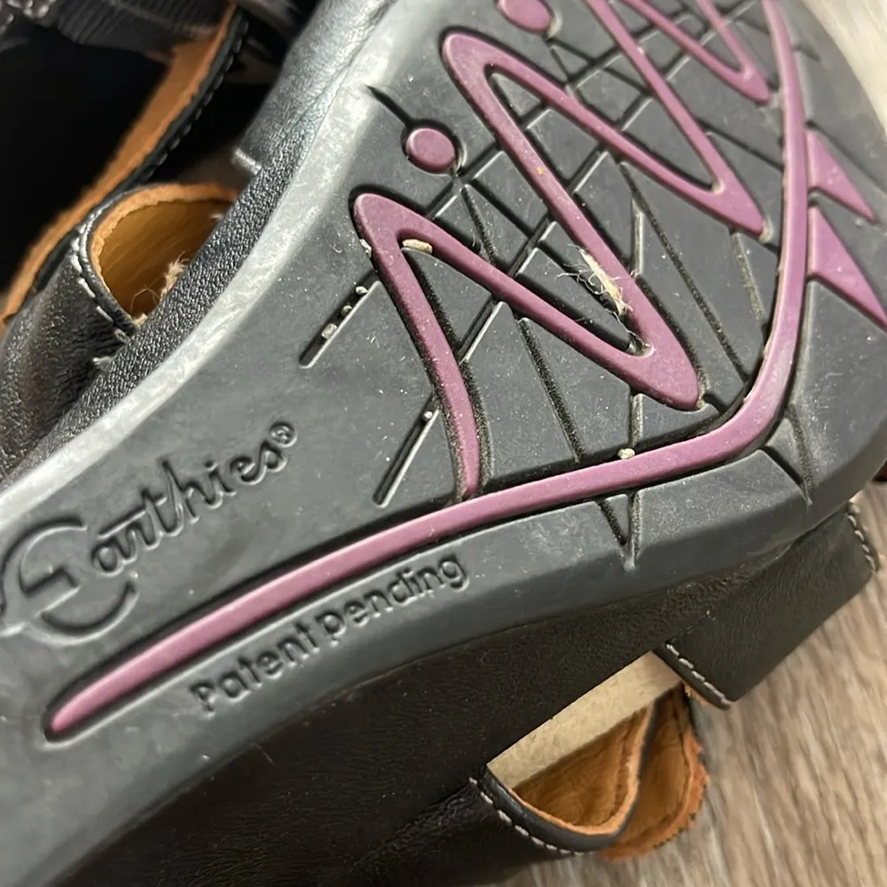 Earthies Leather Strappy Sandals Size 8.5 Black - Image 14