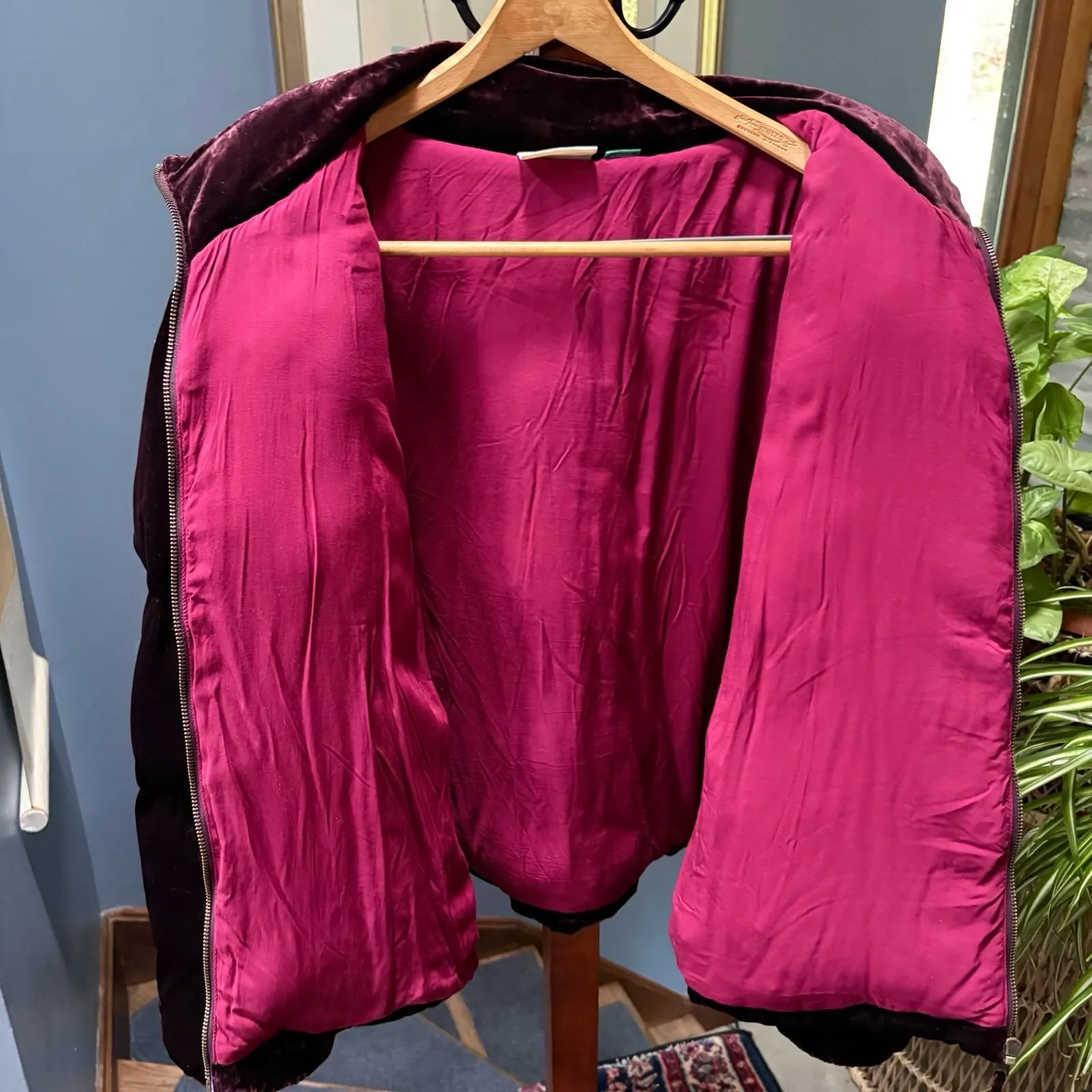 Maeve by Anthropologie 'Vera' Deep Purple Sequin Velvet Puffer Jacket Size 2X - Image 10