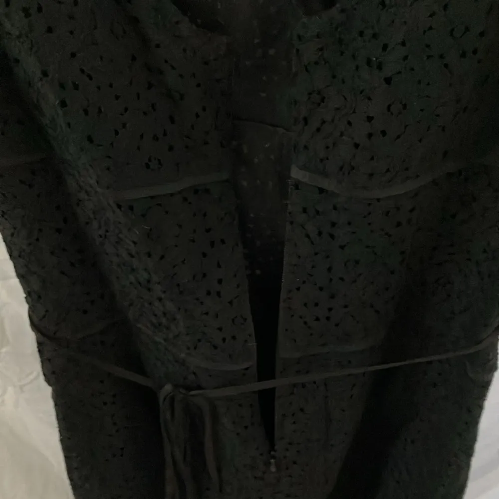 Casual Corner: Black eyelet Dress with ribbon bow - Image 8