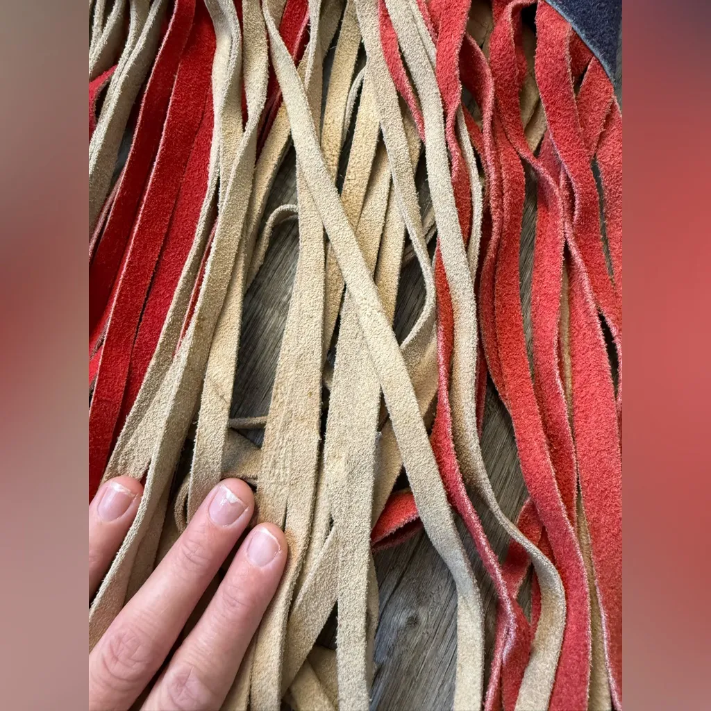 VTG 1960's 70's Woodstock Fringe Vest RARE Rock Hippie Stars Patriotic Red Blue - Image 6