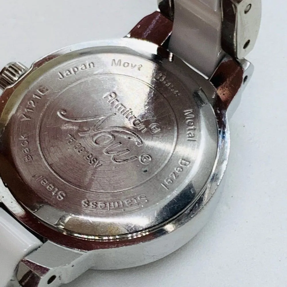 Armitron now ceramic ladies 24mm Quartz analog rhinestones watch 6” w/battery - Image 6