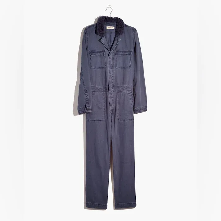 Madewell Sherpa Coverall Jumpsuit Size L - Image 9