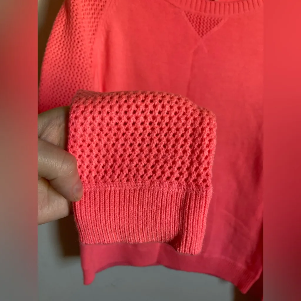 🌞GAP Dorito Solid Neon Double Pink Wool Blend Long Sleeve Sweater #Gr - Image 8