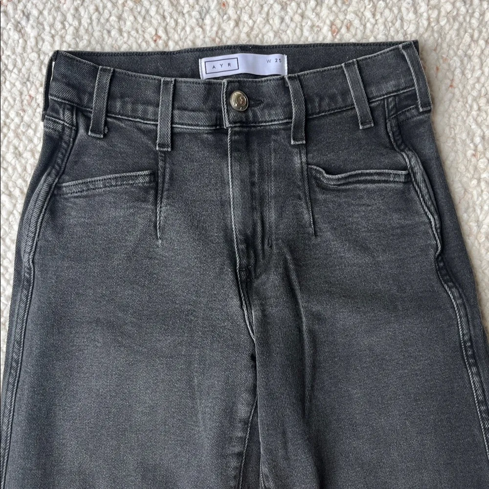 AYR The Beat Barrel Leg High Rise Crop Stretch Washed Charcoal Gray 25 - Image 4