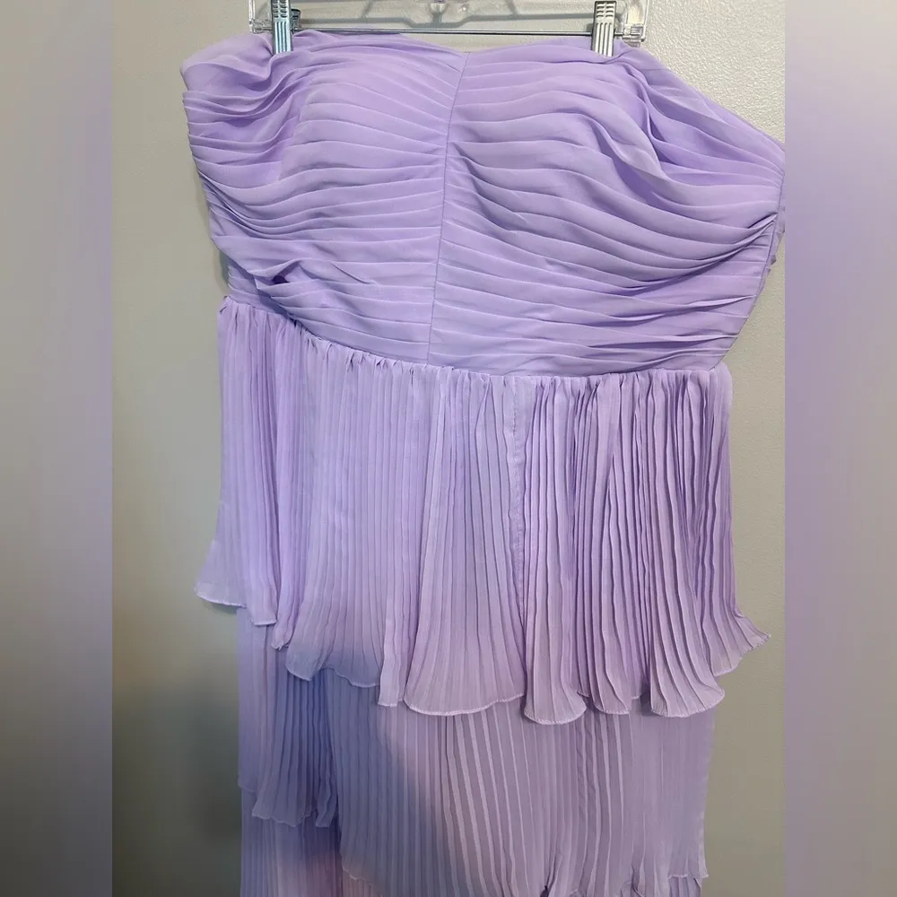 NWT Lavender Bridesmaid Ruffle Strapless Wedding Guest Dress Tiered Chiffon Size 18W - Image 3