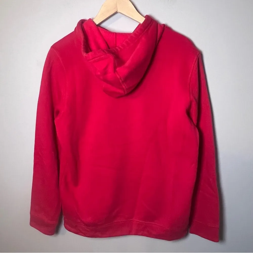 Adidas Soft Fleece Hoodie Women’s L Berry Red Pullover Hooded Sweatshirt Casual - Image 5