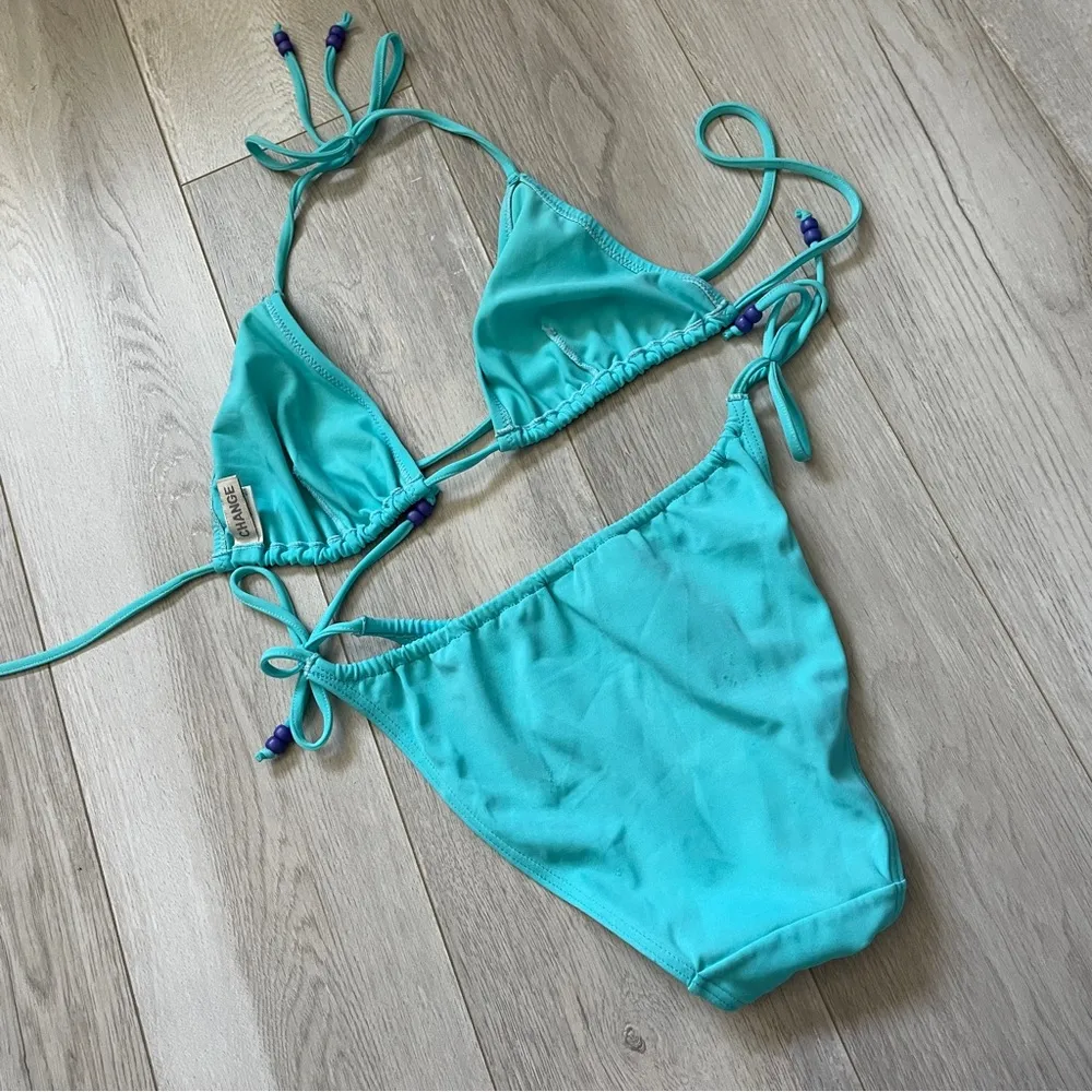 Vintage Y2K Bikini Set change womens Blue (medium) bright swim beach vacation - Image 2
