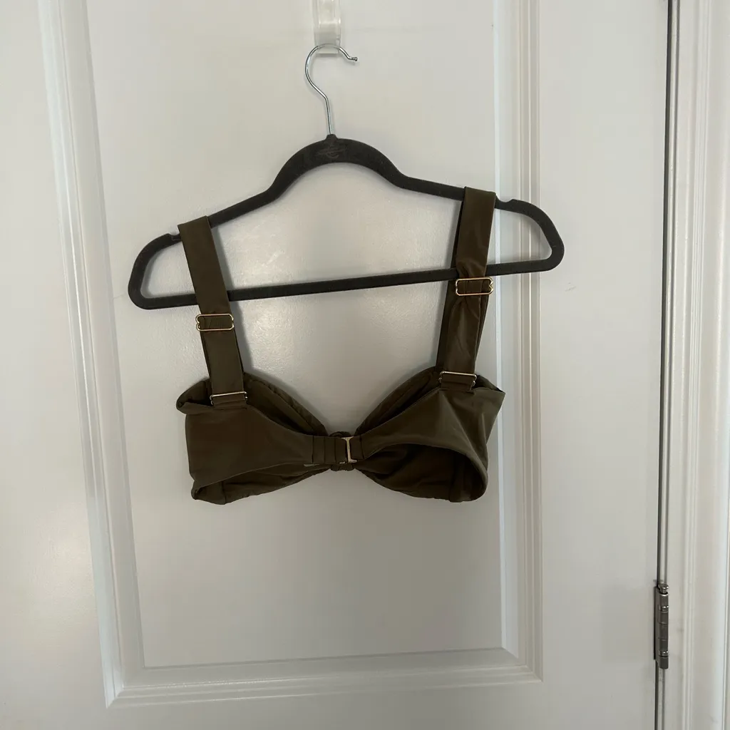 Montce Hayden Knotted Bikini Top Green Size M - Image 4