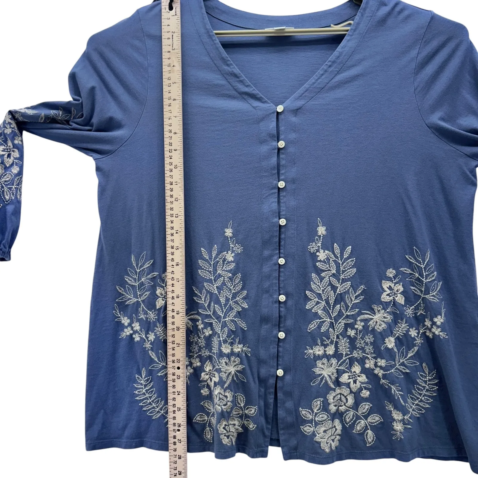 J Jill Cardigan‎ Top Blue XL - Image 13