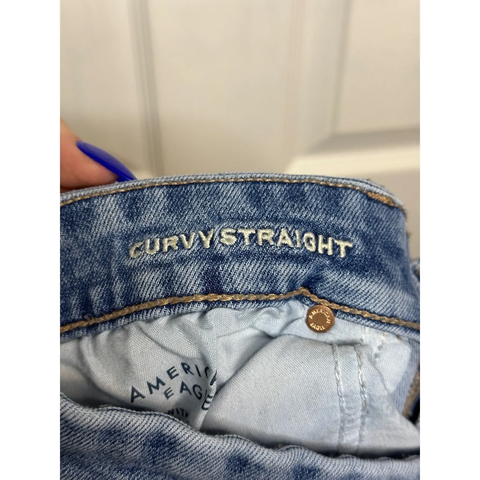 American Eagle Curvy Straight Jeans Size 14R - Image 7