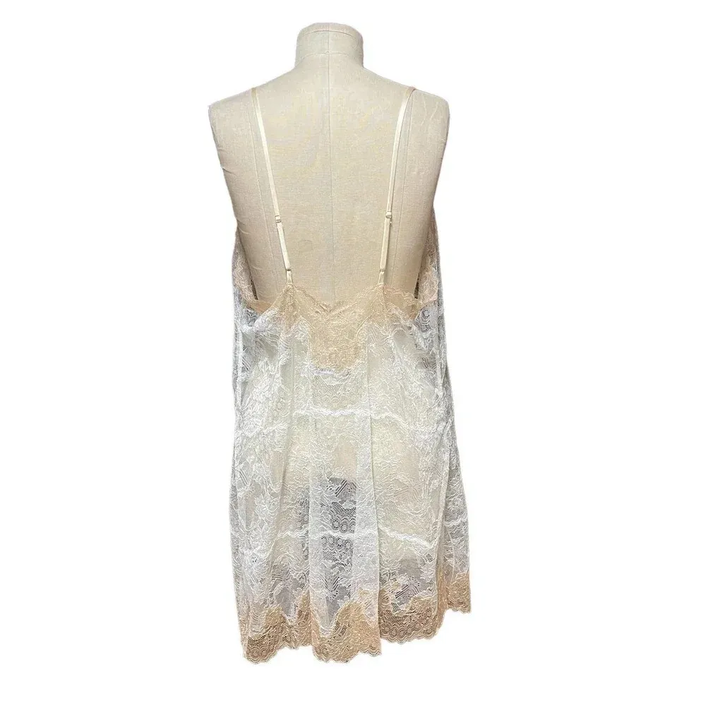 Josie‎ Natori Chantilly Bordered Lace Chemise Lingerie White Size XL - Image 11