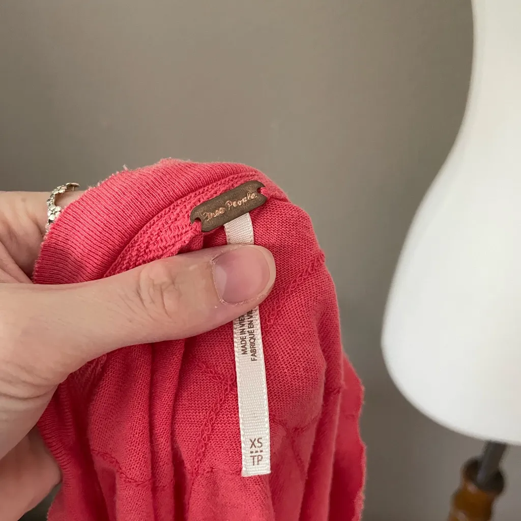 Free People Pink Ruffled Cap Sleeve Tunic - Image 7