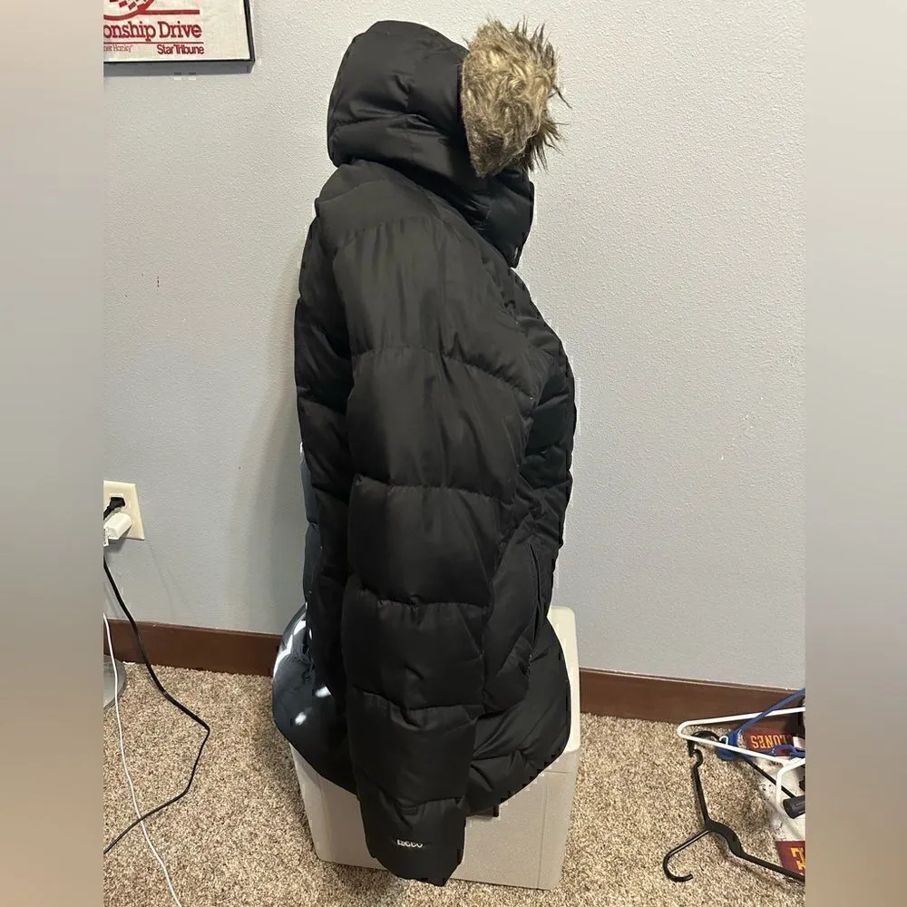 Eddie Bauer EB650 Down Filled Black Hooded Parka Womens Medium - Image 4