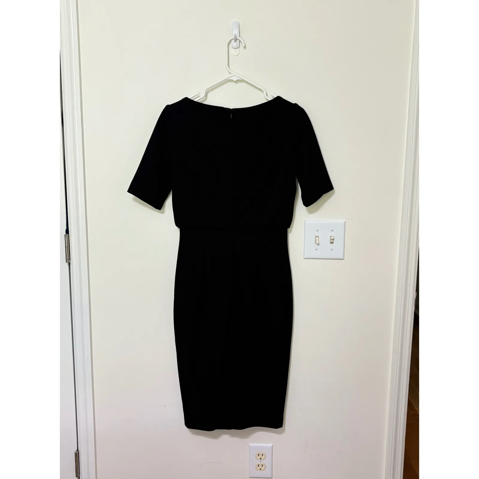 Badgley Mischka Black Sheath Dress‎ Cowl Neck Cocktail Party Size S - Image 3