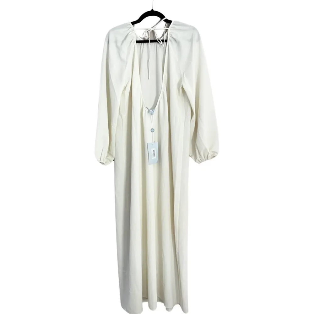 NWT HILL HOUSE The Simone Maxi Dress in Coconut Milk (Offwhite) sZ M - Image 4