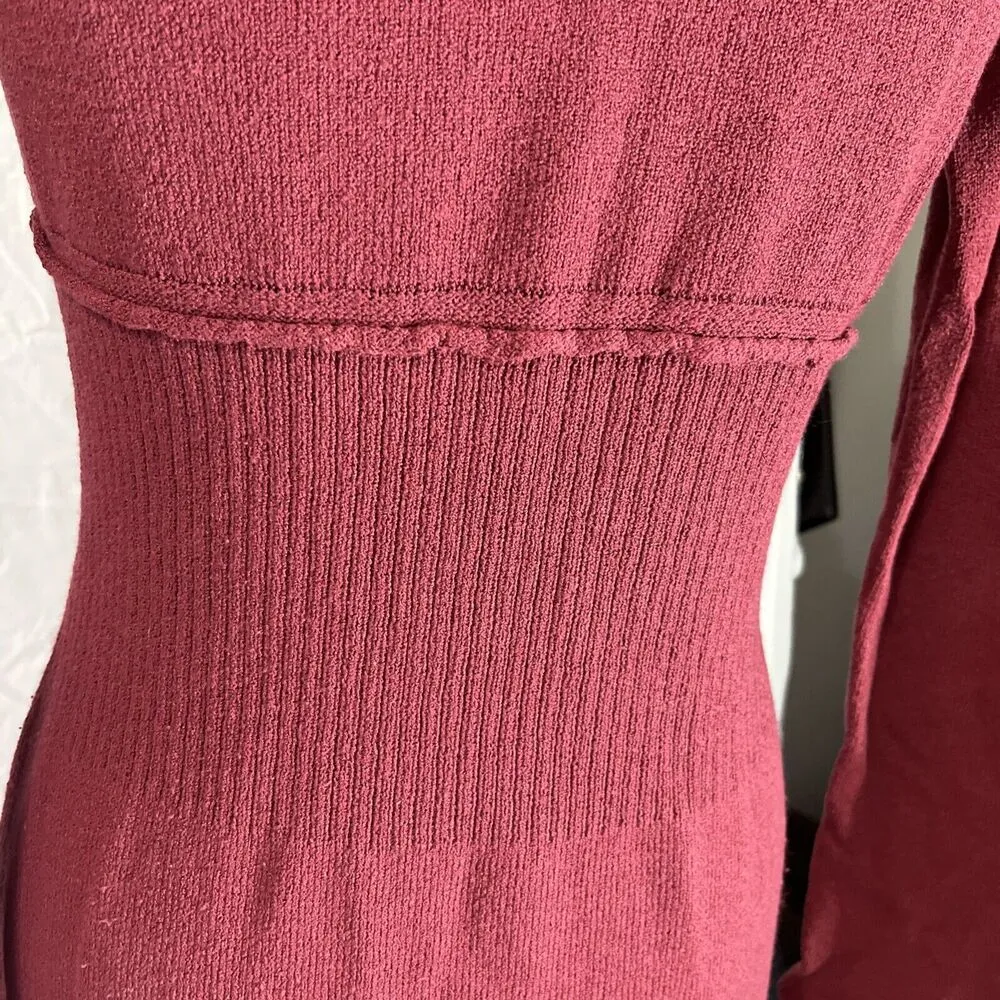 Vintage Max Edition Sz Small Cranberry Duster Cardigan W Buttons - Image 9