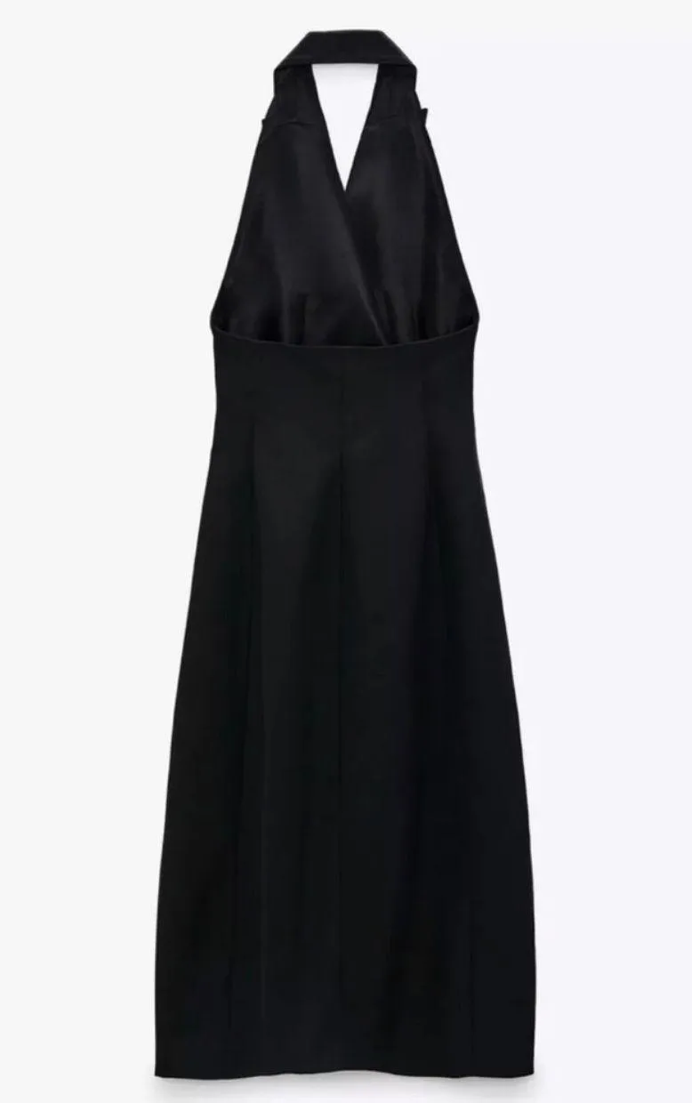 Black Limited Edition Halter Neck Wrap Dress - Image 10