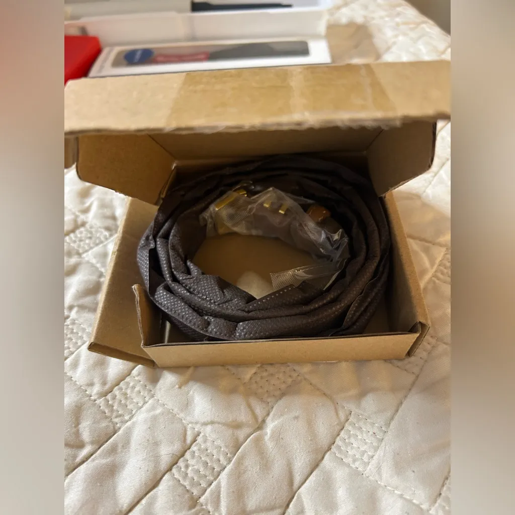 NEW Brown Classic Metal Buckle Vegan Leather Belt L - Image 4