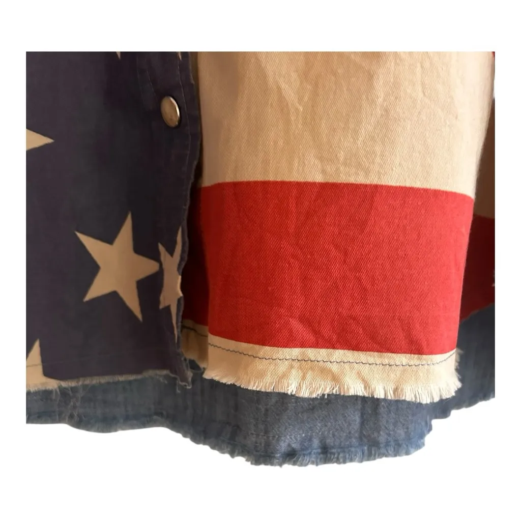 TASHA POLIZZI MICHELLE FLAG SHIRT LARGE Red - Image 6