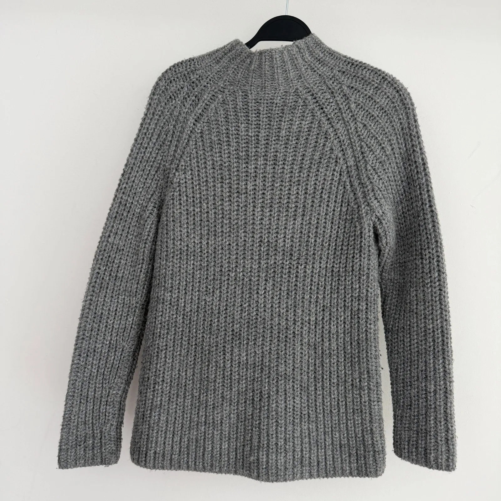 Vintage Lauren Ralph Lauren Sweater Women Medium Gray Alpaca Wool Blend Rib Knit - Image 4