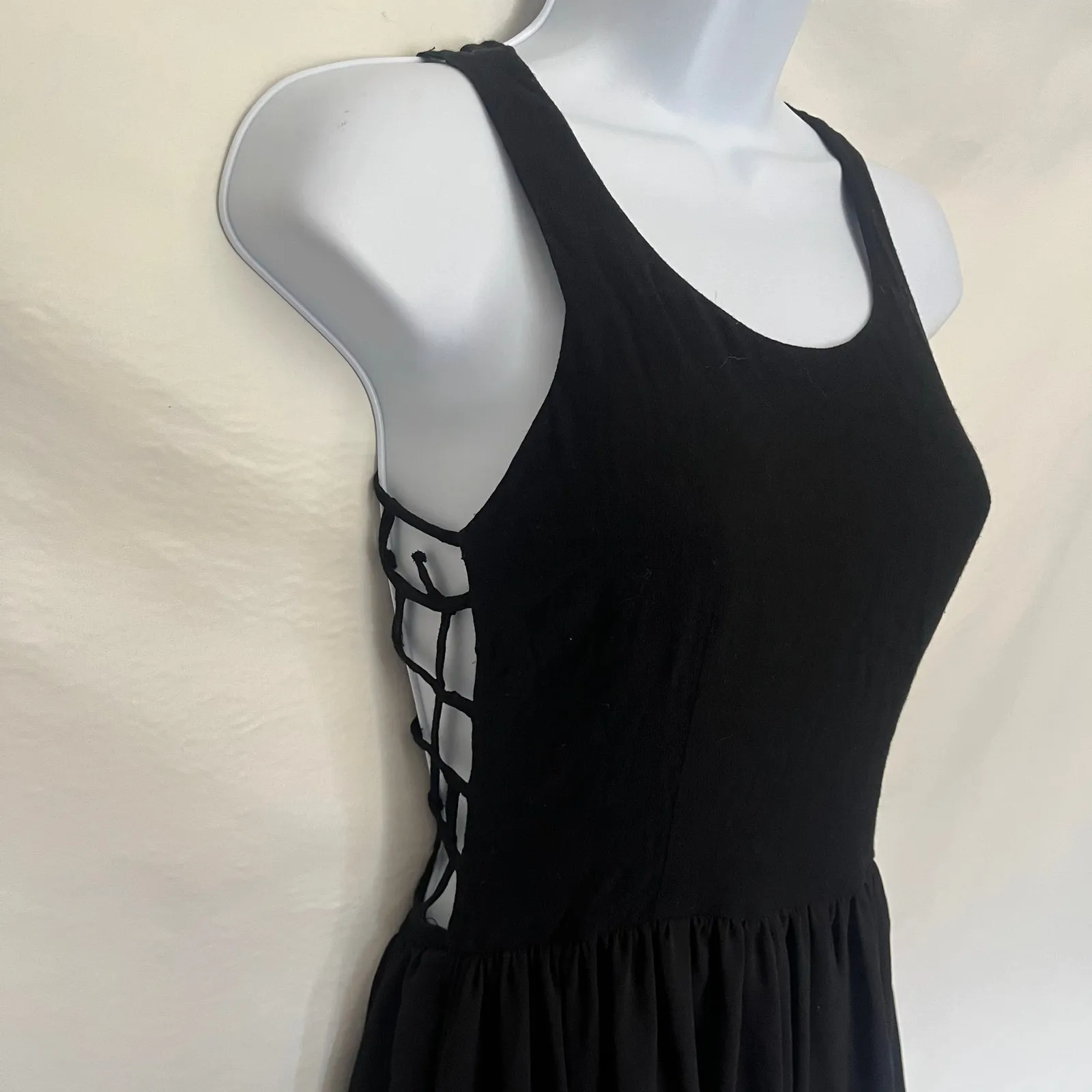 Keepsake The Label Spider Web Maxi Dress Sz XS Sheer Slit Vampy Whimsigoth Prom Black - Image 14