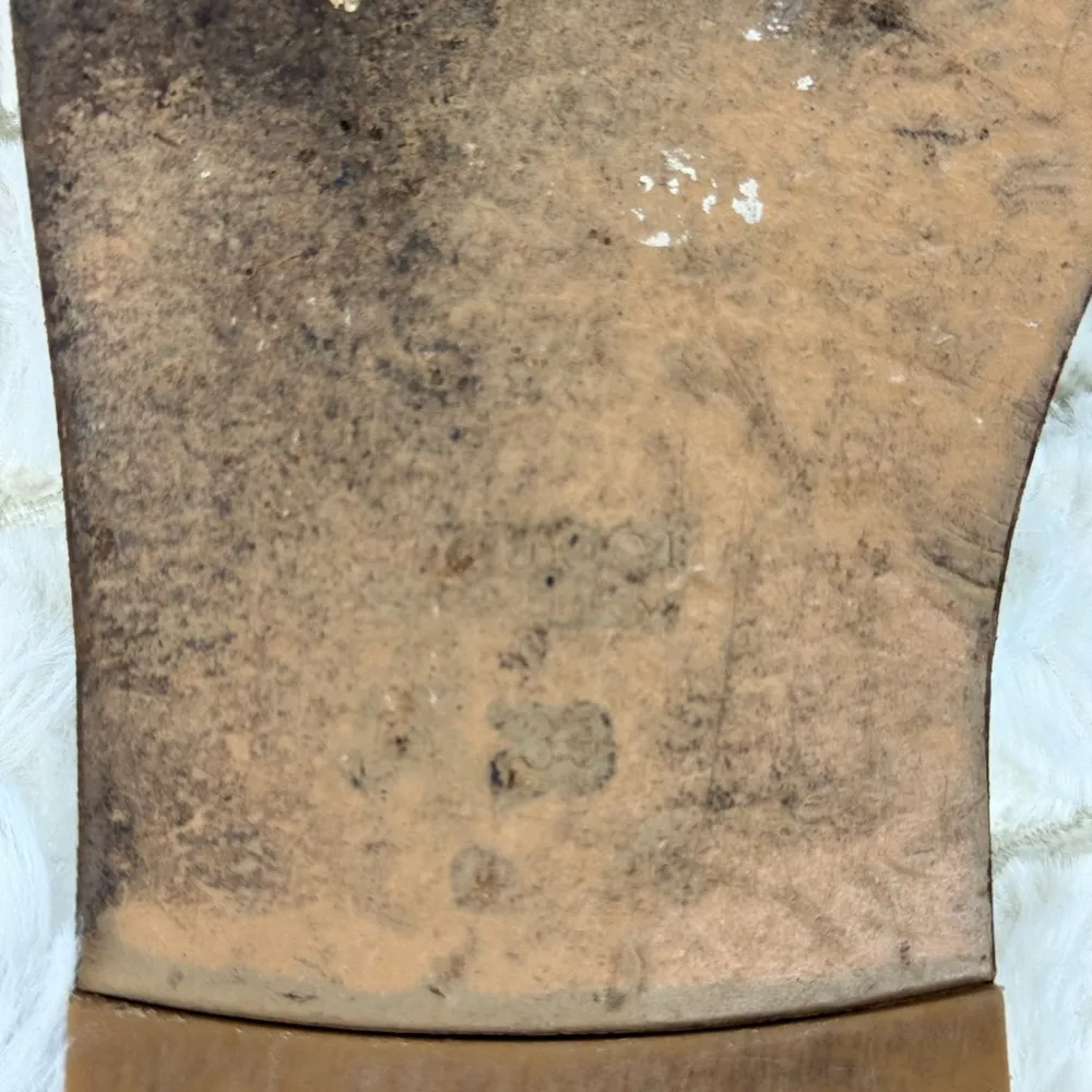 Gucci White and Gold Slide Sandals with Fringe Size 39 - Image 11