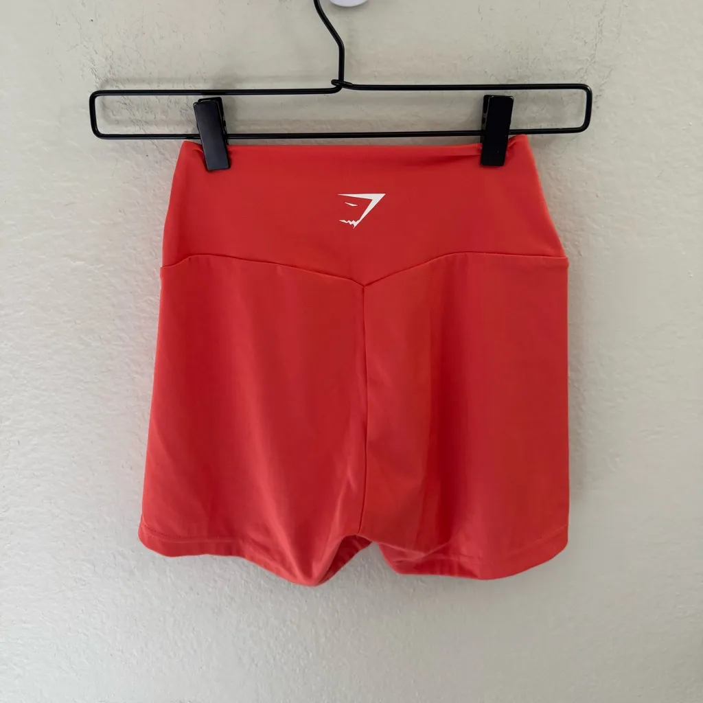 Gymshark Training Biker Short Size S Orange Coral Ruby Running Hiking Athletic - Image 4