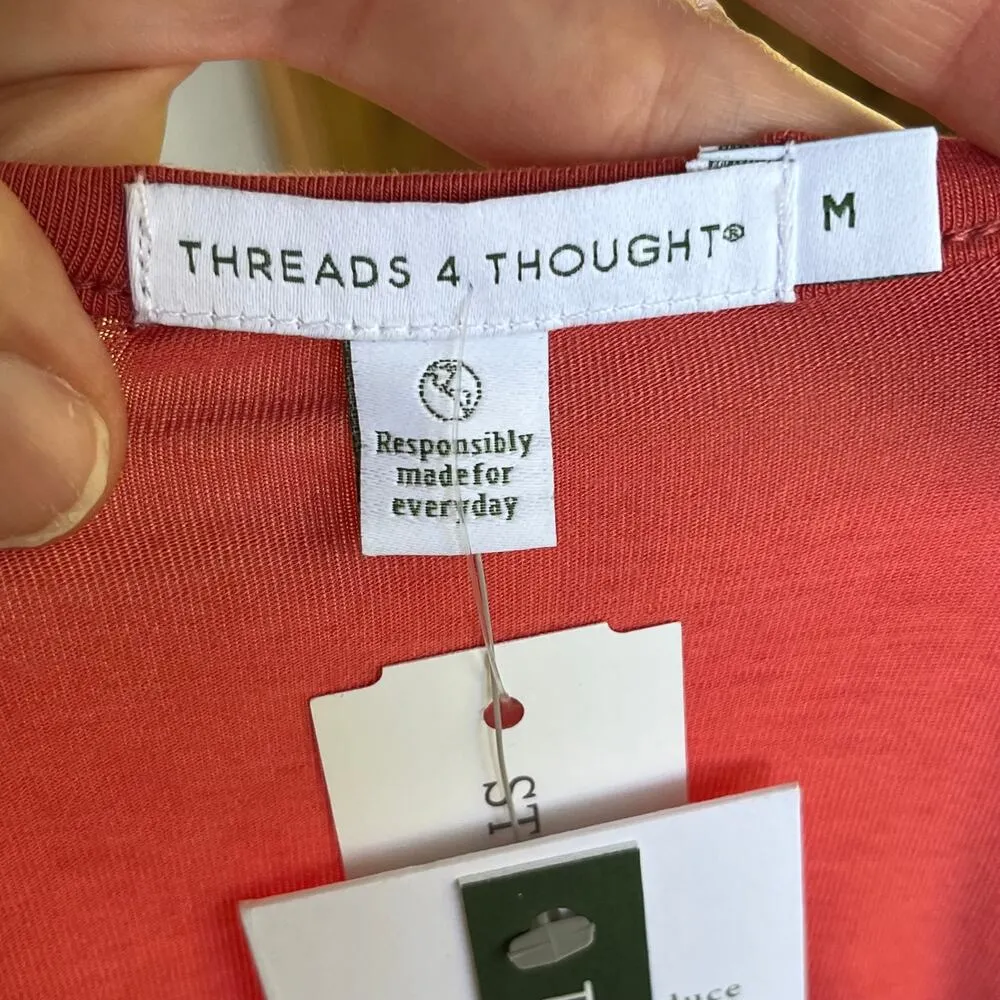 Stitch Fix Threads 4 Thought Nia Side Ruched Tencel Tee Red Size M. NEW - Image 8