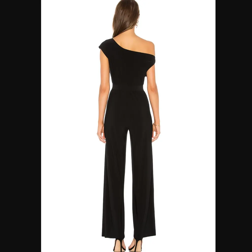 Norma Kamali Drop Shoulder Jumpsuit Black Size Small $165 - Image 3